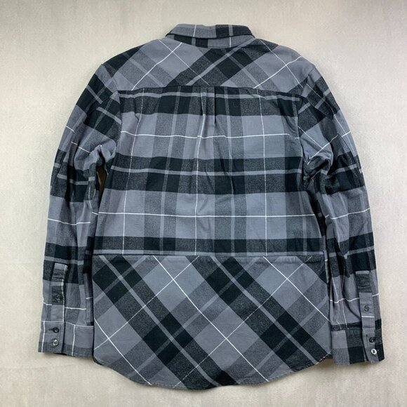 Nike Sb Mens Flannel Shirt Large Gray Plaid Button Up Long Sleeve Skateboarding - Picture 7 of 7